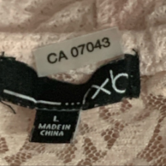 XLC pink Lace Cotton Blouse Size LG - Picture 10 of 11